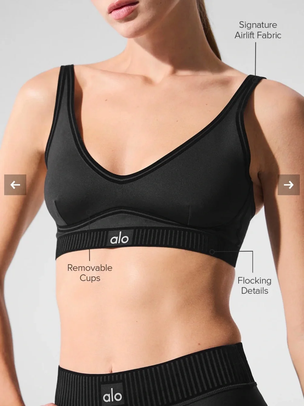 Alo Airlift Black Sports Bra and Leggings Set
